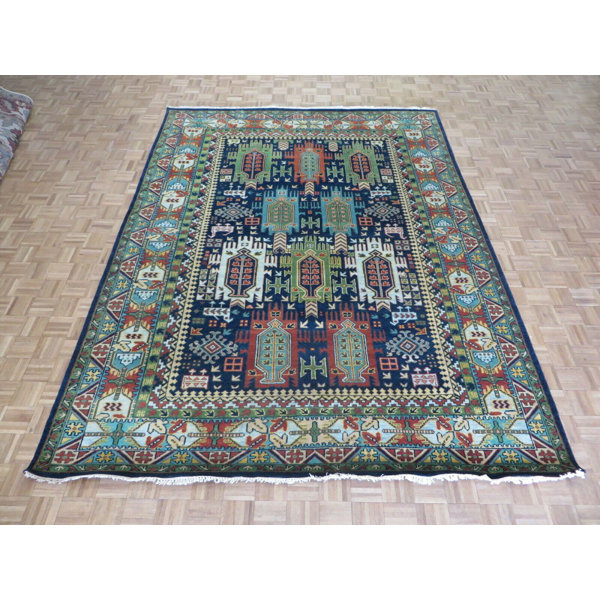 OrientalRugGalaxy Handmade HandKnotted Wool Blue/Green/Orange Rug